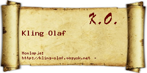 Kling Olaf névjegykártya
